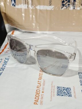 Clear Frame Sunglasses with Smoke Lenses